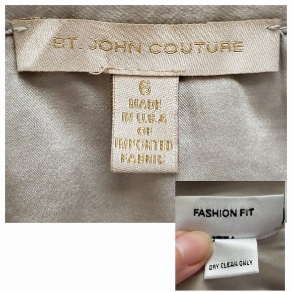 St John Couture Beige Linen Lace Flapper‎ Slit A-Line Skirt- Size 6 - Picture 8 of 8